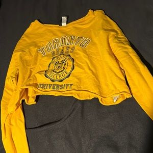 Yellow Divided H&M Crop Sweater Shirt